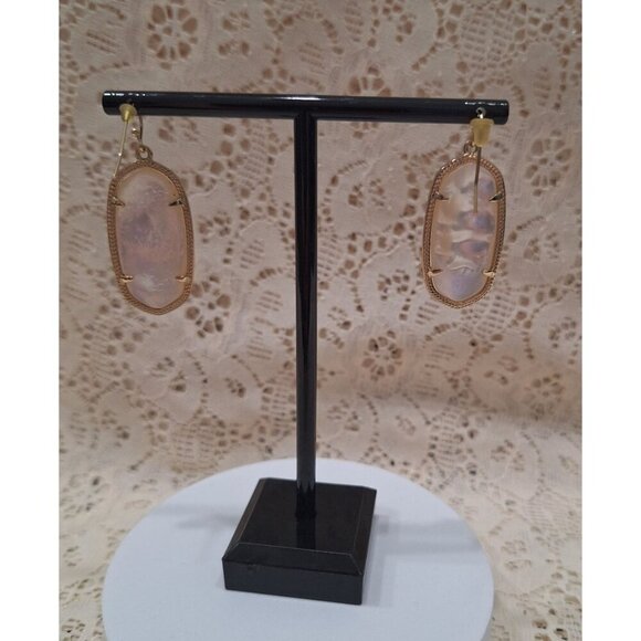 Kendra Scott Elle Gold Drop Earrings in Ivory Mother-of-Pearl - Picture 7 of 9